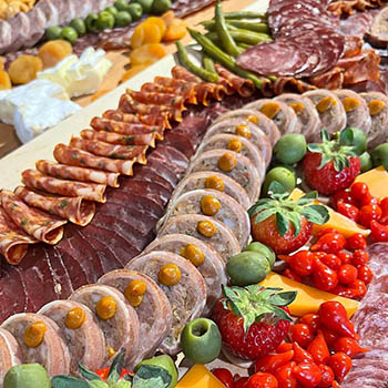 A large array of charcuterie