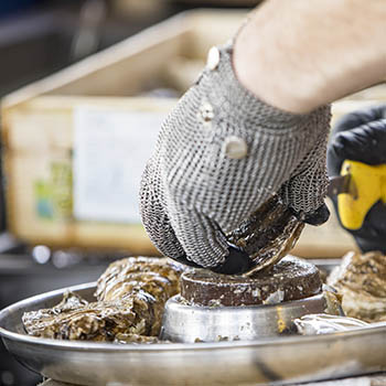 Oysters shucked to order by the worlds fastest oyster shucker