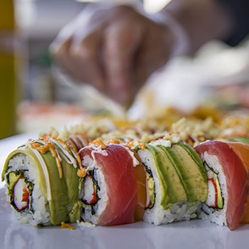 Fresh rolled Sushi in the Grand Marquee