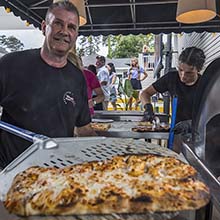 Pizza made to order in the Veranda during tournament days